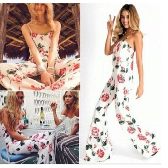 Stone Cold Fox Jerry Jumpsuit Size XS/Small (SCF Size 1) Floral Rose Linen - Picture 4 of 16